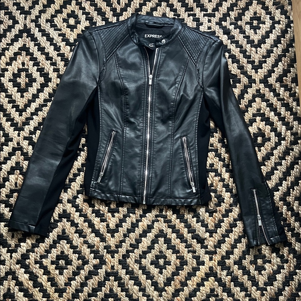 Express Women's Sleek Black Leather Jacket